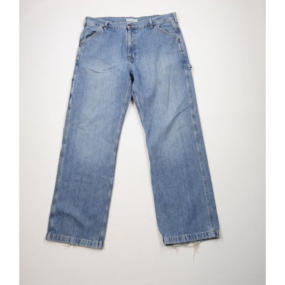 Vintage 90s American Eagle Mens 36x32 Distressed Baggy Wide Leg Dungaree Jeans